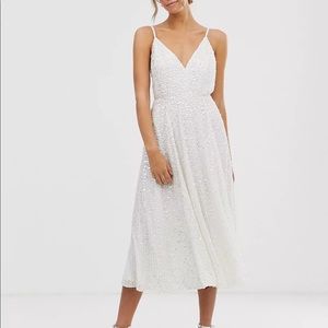 ASOS Edition - ivory sequin midi dress